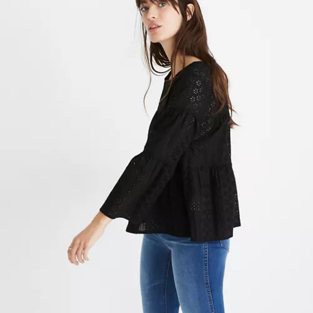 Madewell Eyelet tiered button back top - Picture 12 of 12